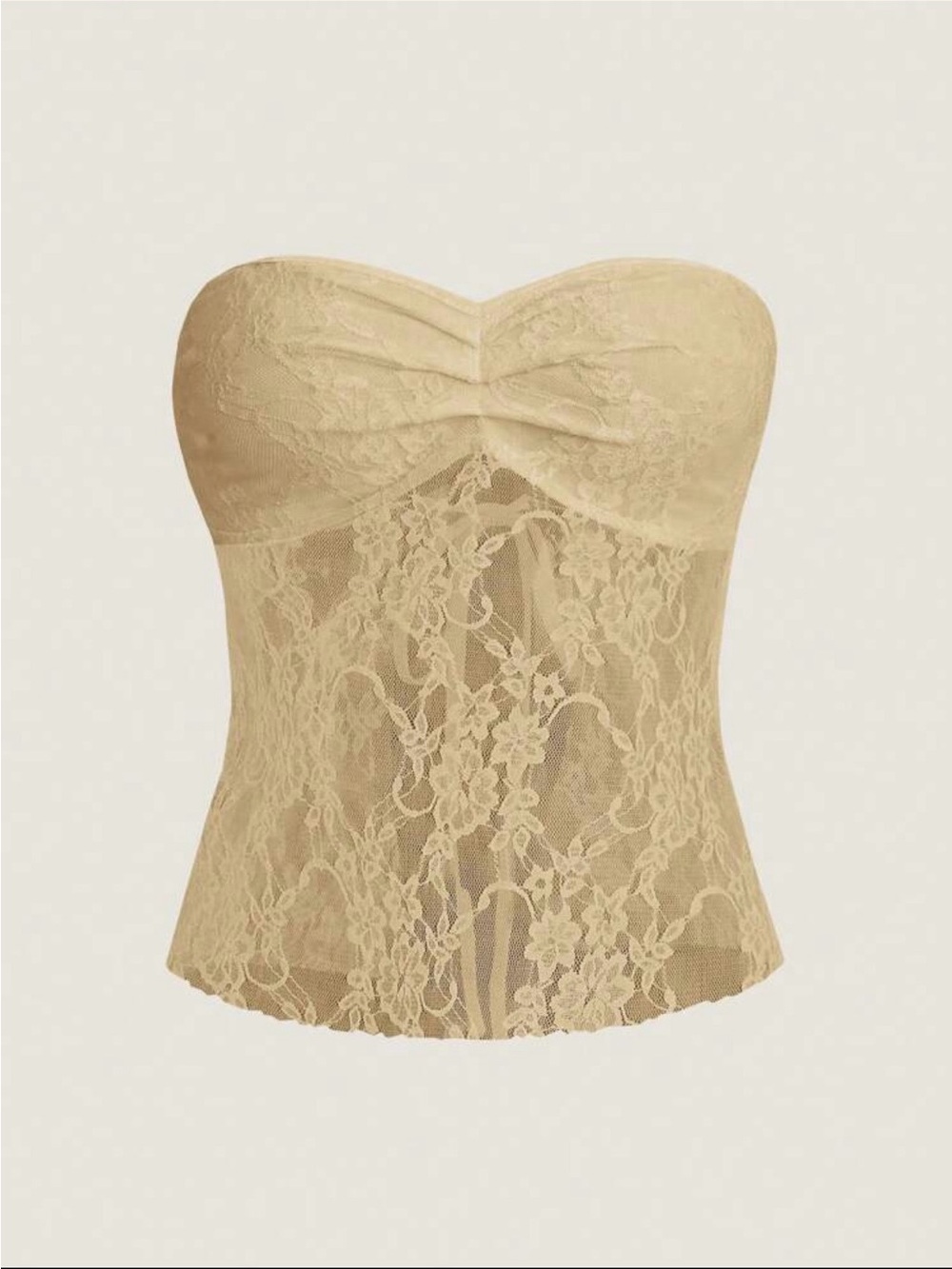 Lace See-Through Bandeau Top Y2K 